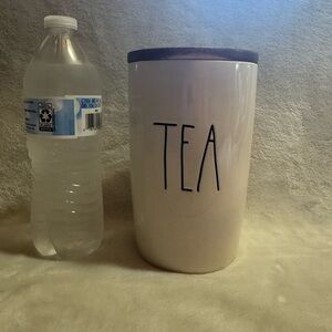 Rae Dunn Cream Tea Canister with Black Text